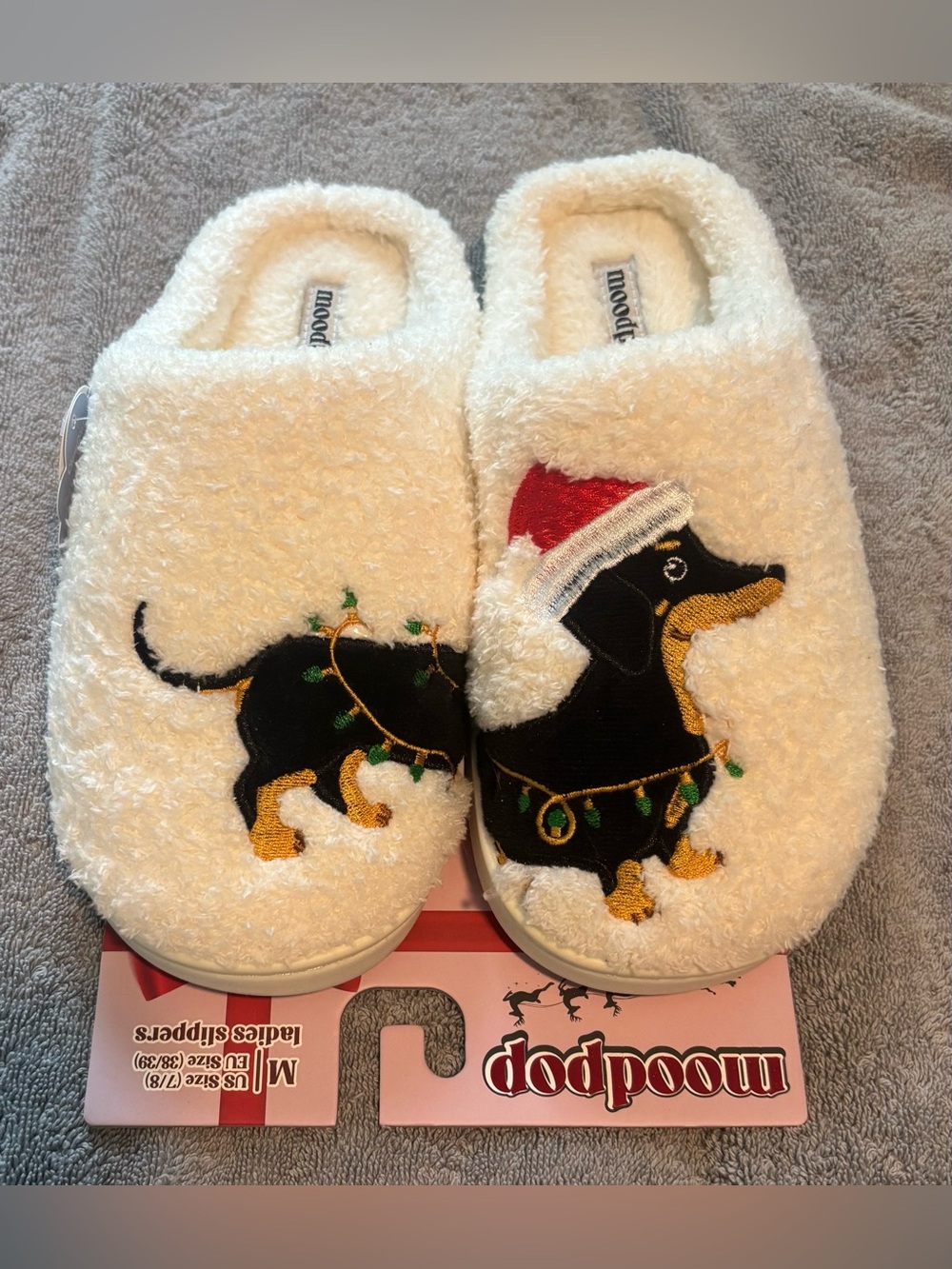 NWT Dachshund Christmas Slippers